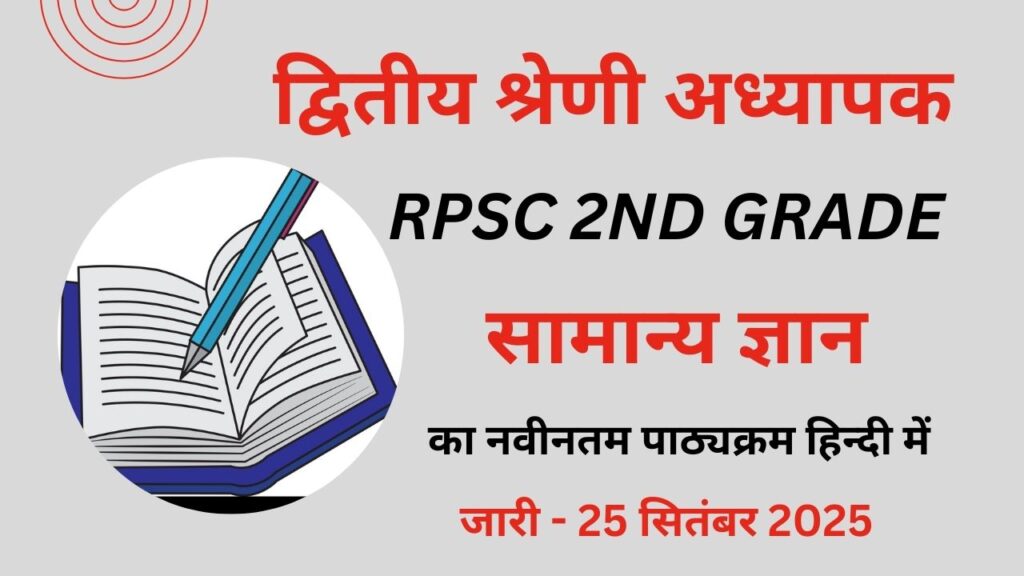 Rpsc 2nd Grade Syllabus pdf in Hindi